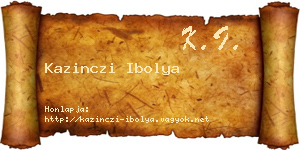 Kazinczi Ibolya névjegykártya
