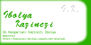 ibolya kazinczi business card